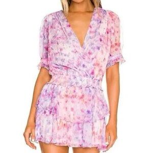 Amanda Uprichard Pink and Purple Mini Dress